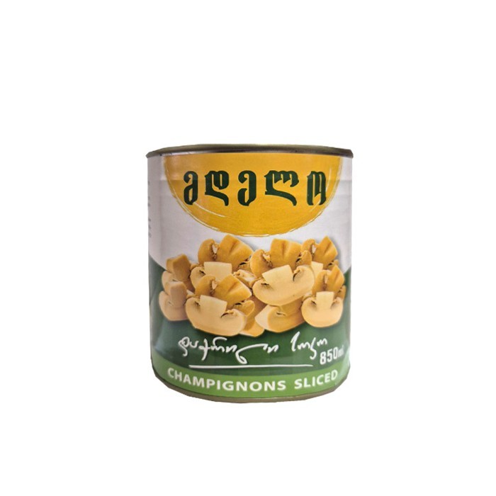 „მდელო“ ქამა სოკოს კონსერვი, დაჭრილი 850 გ