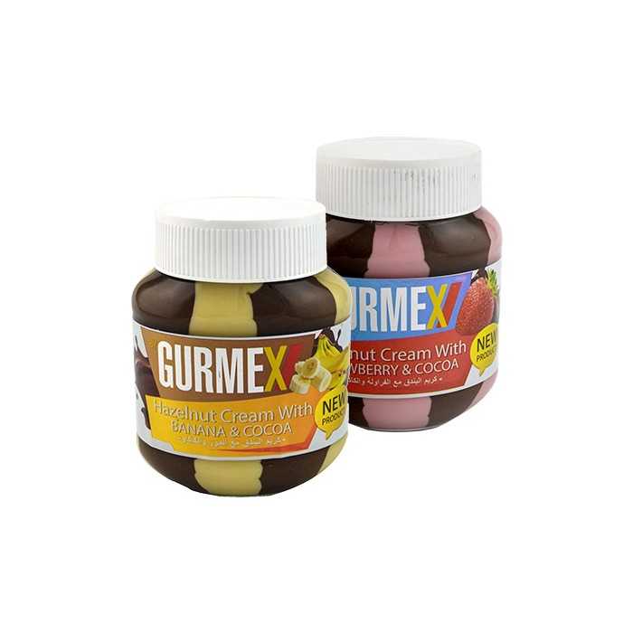 „გურმექსი“ კაკაოს და თხილის პასტა  მარწყვით/ბანანით 200 გ