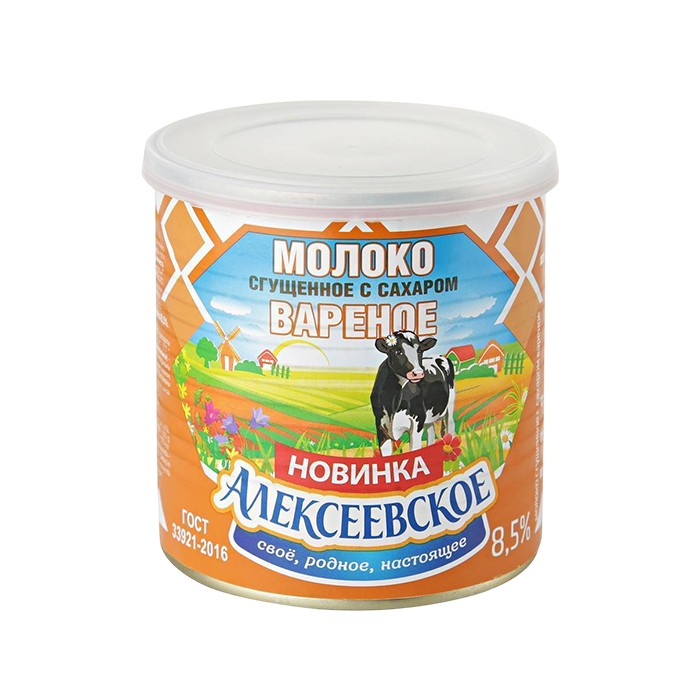 „ალექსევსკოე“ შესქელებული რძე, მოხარშული 8.5% 360 გ