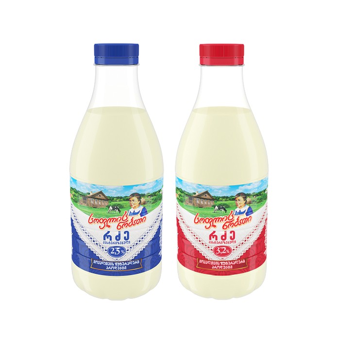 „სოფლის ნობათი“ რძე პასტერიზებული 2,5% ; 3,2% 930 გ