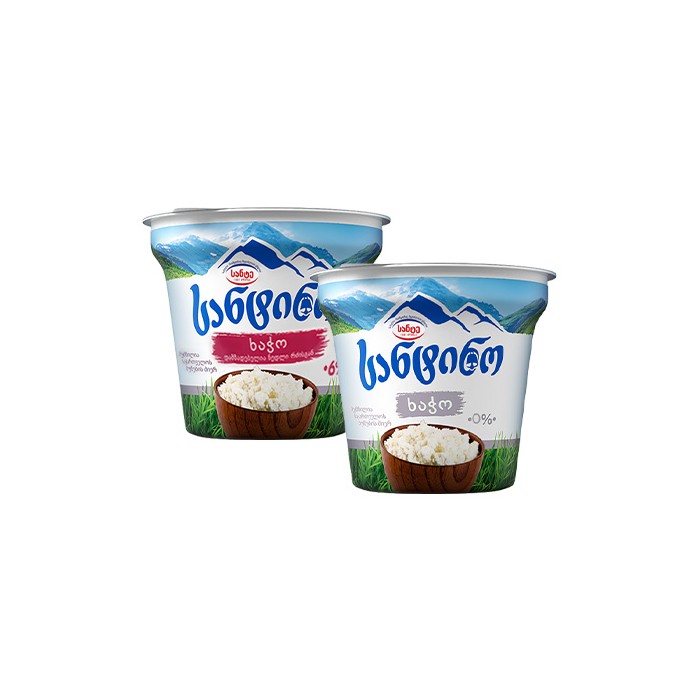 „სანტინო“ ხაჭო 0% ; 6% 180 გ